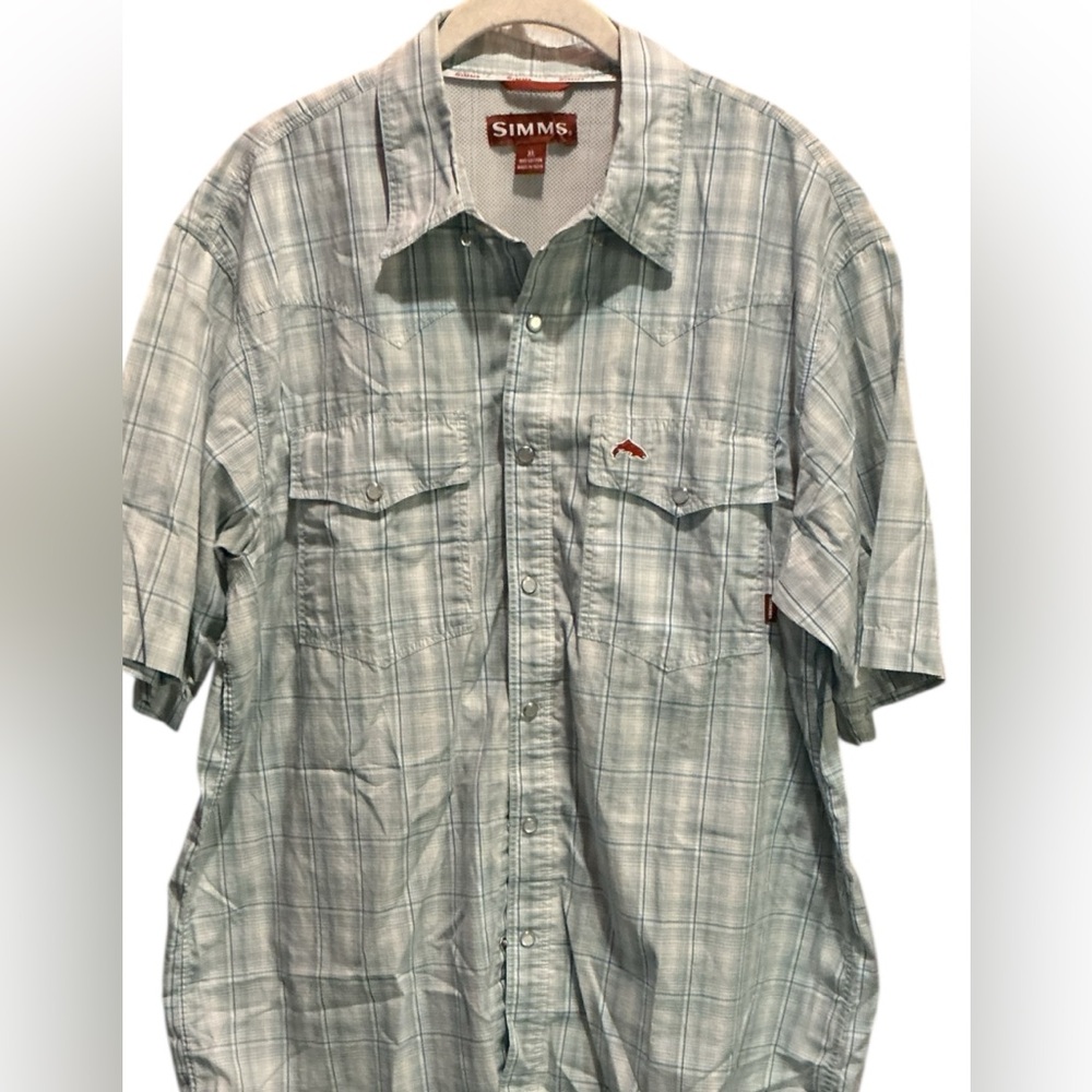 Simms Men’s Fishing Plaid Shirt